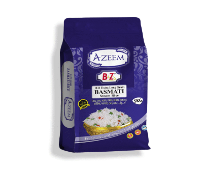 AZEEM BASMATI STEAM RICE 5KG (1121 EXTRA LONG GRAIN)
